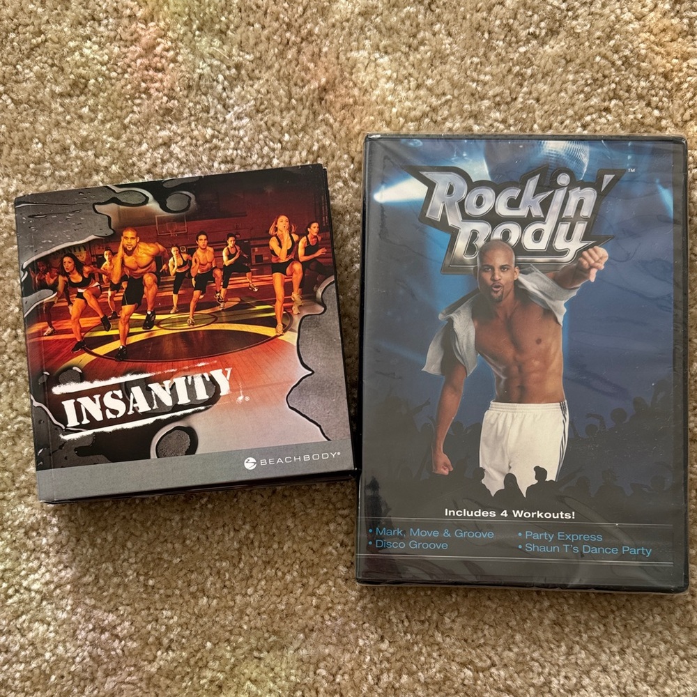 Beachbody Insanity and Rockin' Body Workout DVD Set